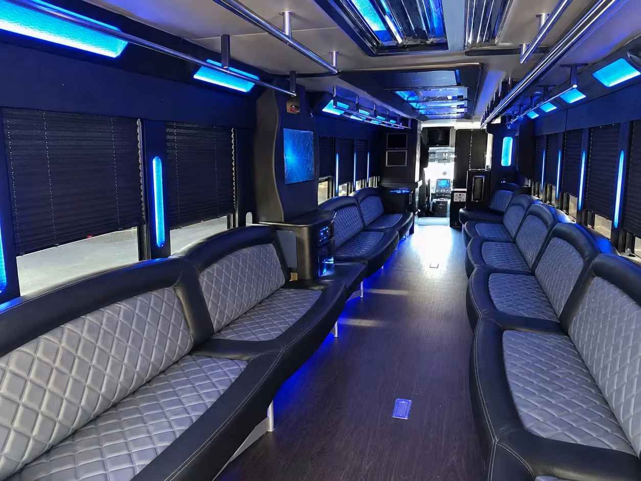 15 passenger party bus interior