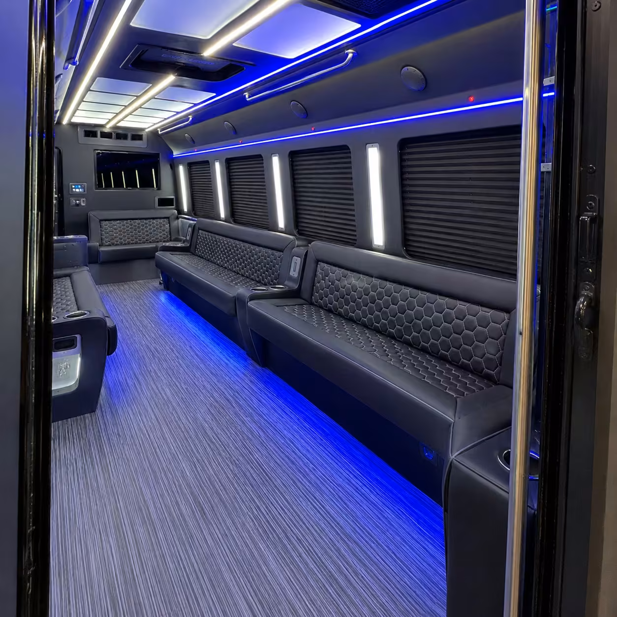 28 passenger party bus inside