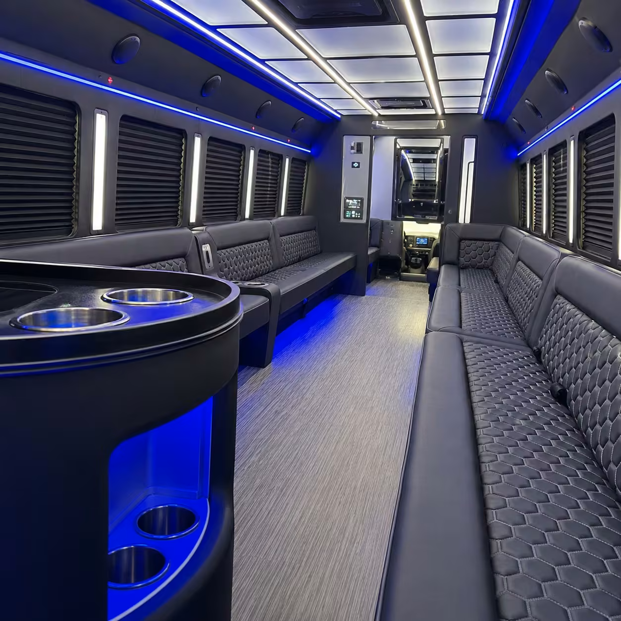 28 passenger party bus interior