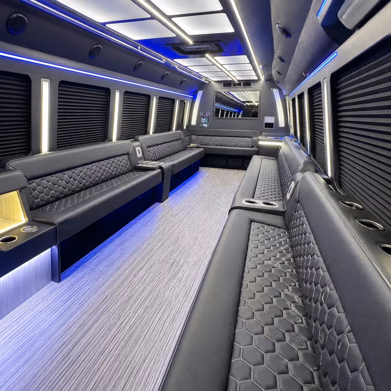 50 passenger party bus inside