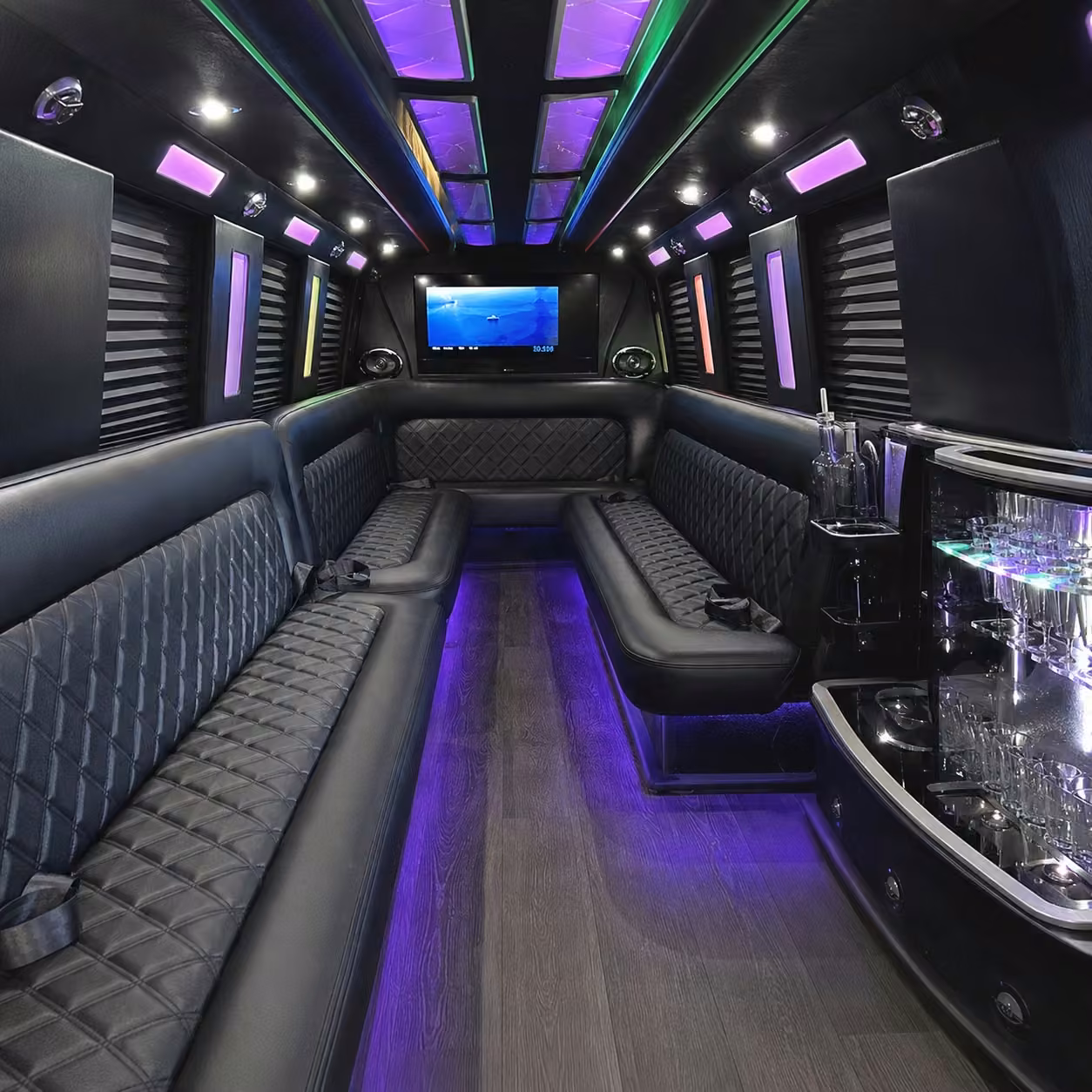 escalade limo inside