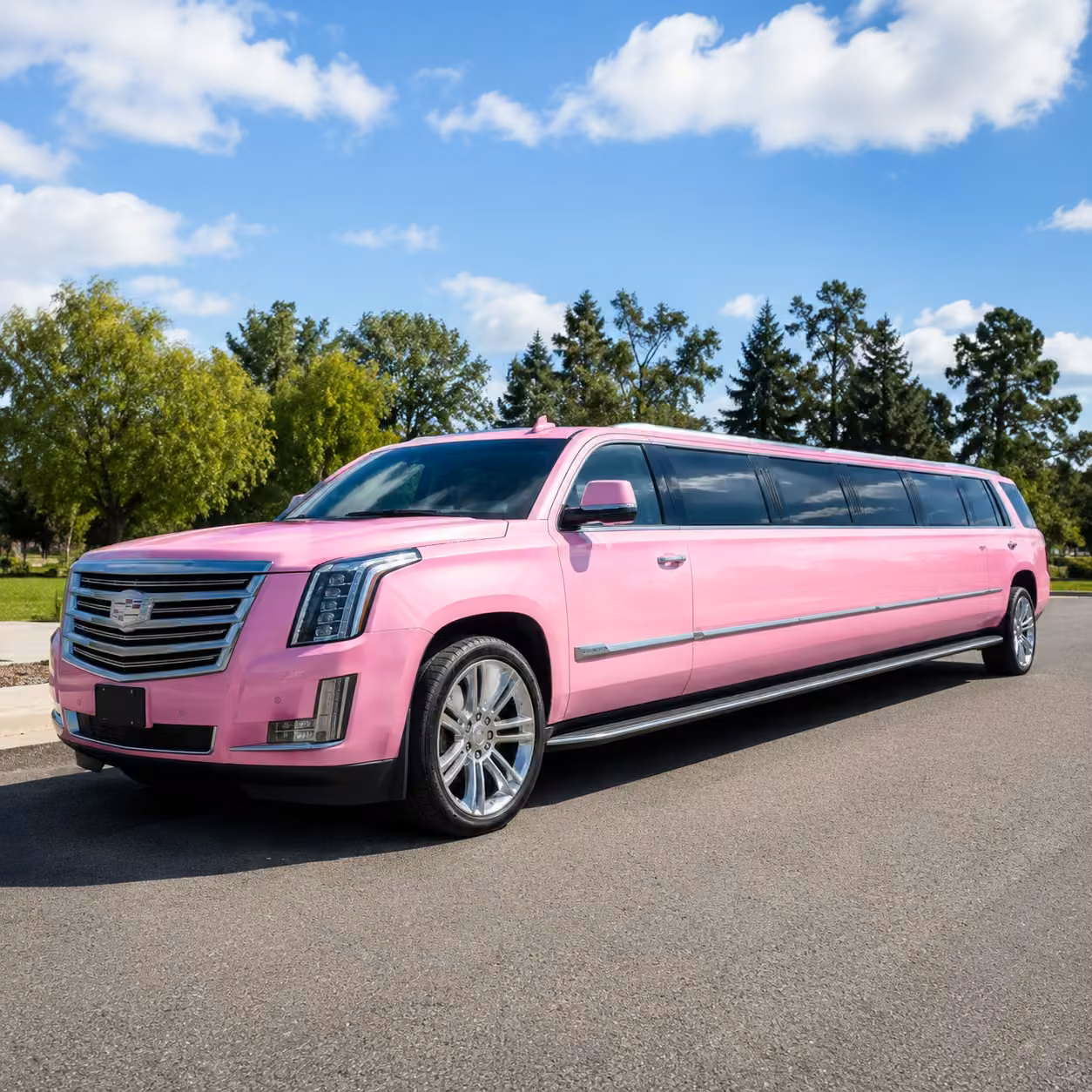 pink limo exterior